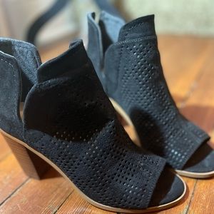 Fergie open toe ankle boots